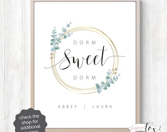 Personalized dorm room decor (printable JPG), Custom dorm decor, Dorm room gift, Roommate sign, Roommate decor, Printable dorm decor