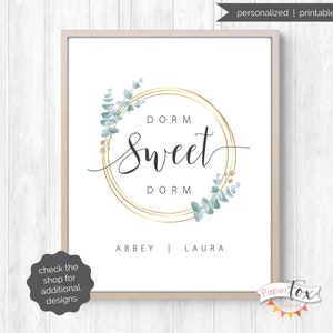 Personalized dorm room decor (printable JPG), Custom dorm decor, Dorm room gift, Roommate sign, Roommate decor, Printable dorm decor