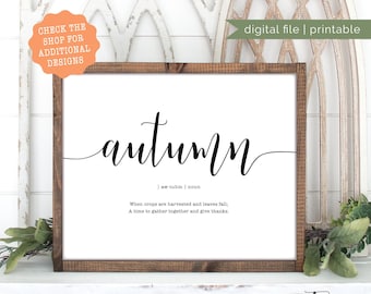 Autumn sign, autumn printable, Thanksgiving sign, Thanksgiving decor, fall decor, fall farmhouse, fall decorations, fall printable, wall art