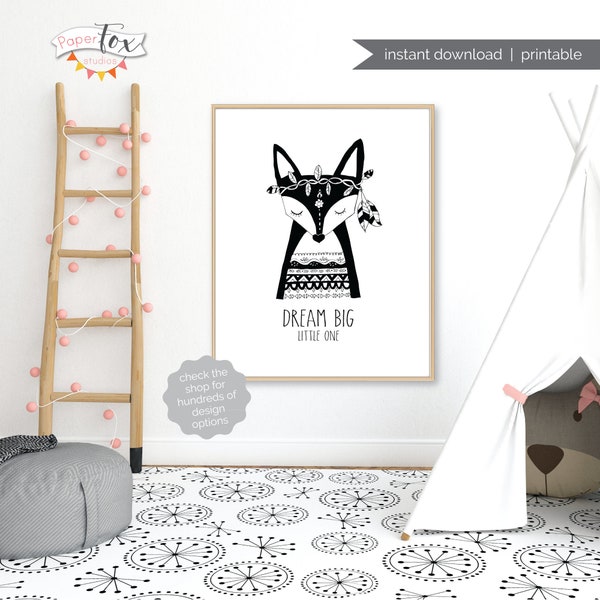 Nursery Art Decor / Art for Kids Room / Dream big little one / Scandinavian Wall Art / Instant Download