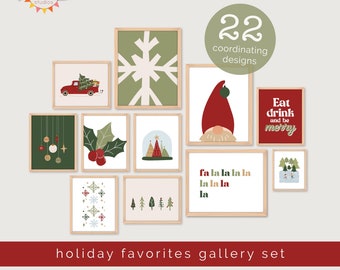 Christmas printables, mega gallery SET, printable wall art, Holiday printables, Gallery bundle, Christmas prints, Instant Download