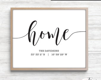 coordinates gift etsy