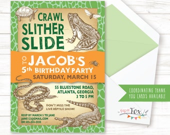 Reptile Invitation Etsy