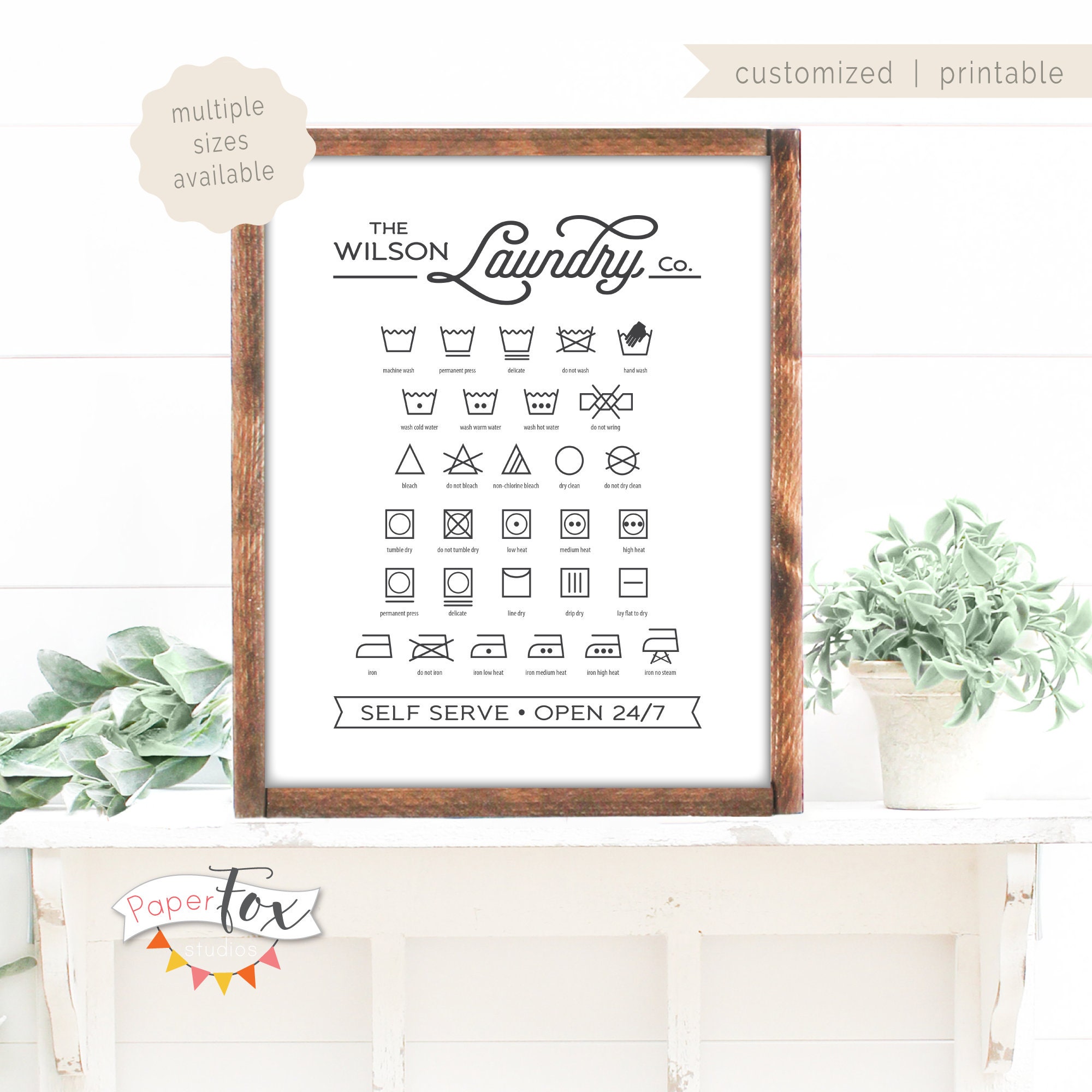 Personalized Laundry Room Sign Featuring Your Last Name and Etsy Canada