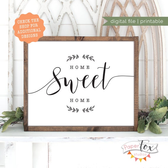 Home Sweet Home Printable Printable Wall Art Home Sweet Home | Etsy