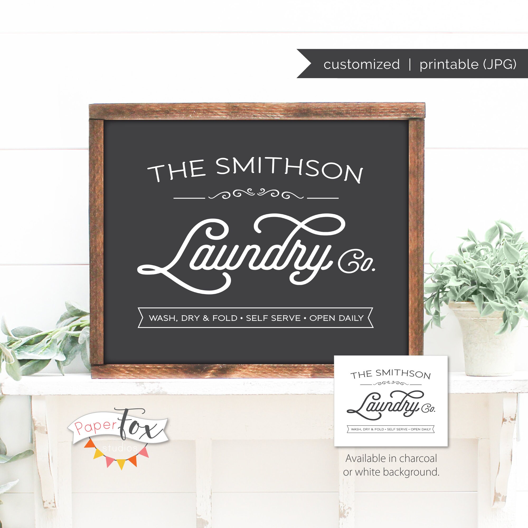 Personalized Laundry Room Sign Featuring Your Last Name Etsy