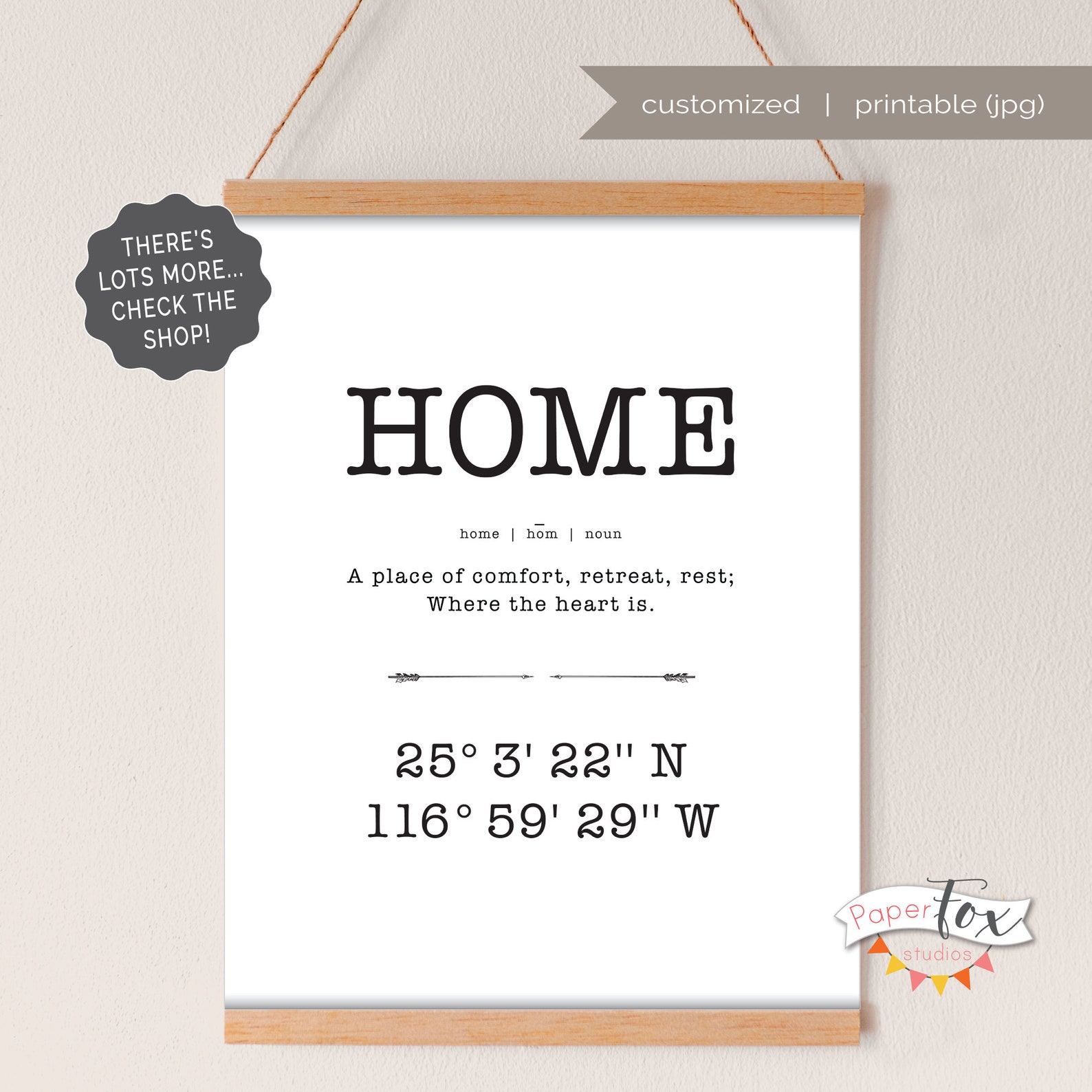 Printable GPS Coordinates Sign JPG Personalized GPS - Etsy