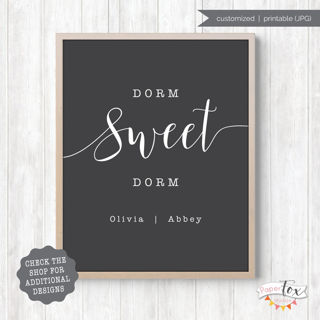 Personalized Dorm Room Decor printable JPG File Featuring Custom Names ...