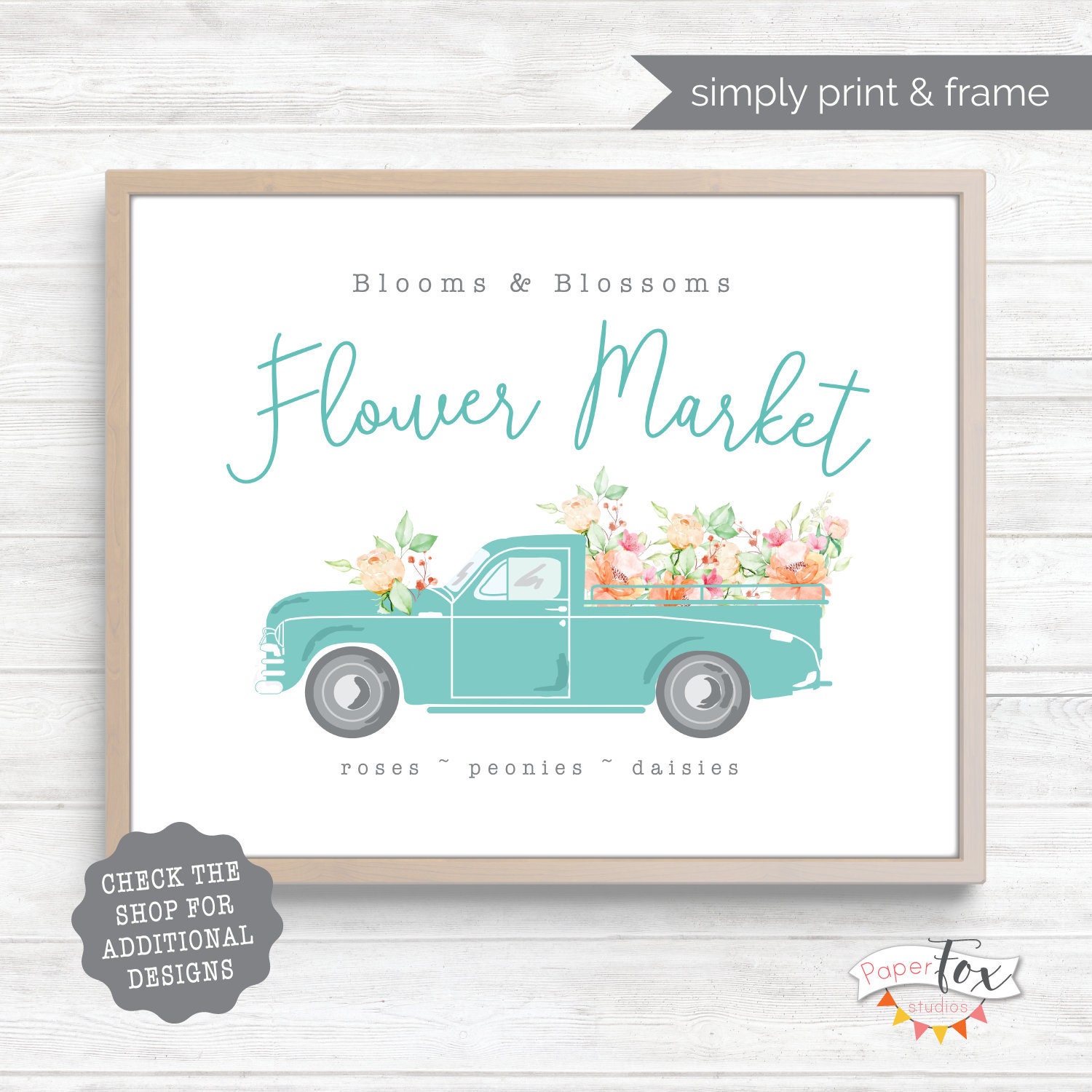 Farmhouse Printable Printable Wall Art Flower Market - Etsy