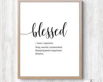 Blessed Sign, Printable Wall Art, Scripture Wall Art, Farmhouse Decor, Farmhouse Printables, Farmhouse Wall Decor, Bible Quote Wall Decor