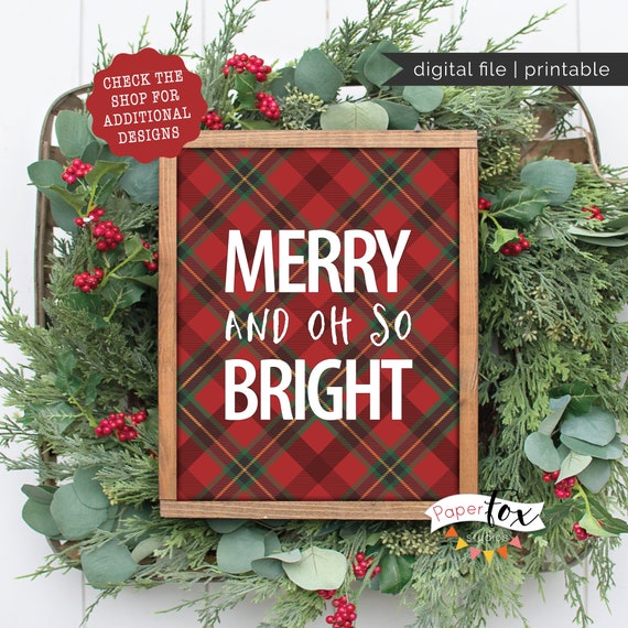 Plaid Christmas Christmas Printables Christmas Wall Art - Etsy