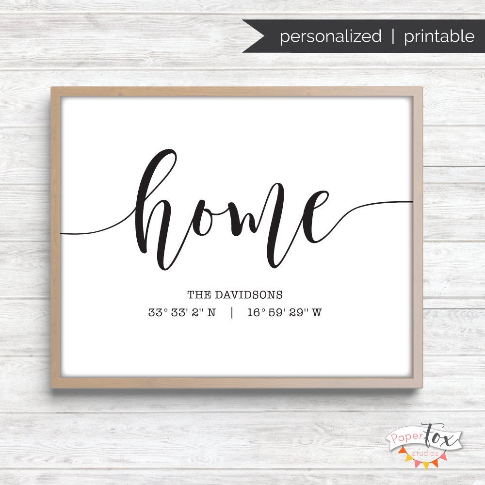Printable GPS Coordinates Sign JPG GPS Coordinates Gift | Etsy