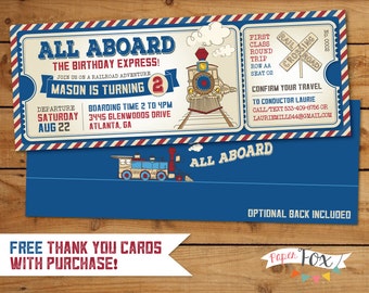 Invitación de cumpleaños con billete de tren, Invitación de cumpleaños con temática de tren, Fiesta de cumpleaños con temática de tren, Invitación de tren, Billete de tren, Fiesta de tren, Invitación imprimible