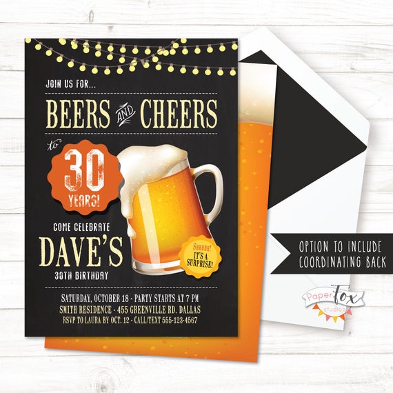 30th birthday for him 40th birthday invitation any age etsy
