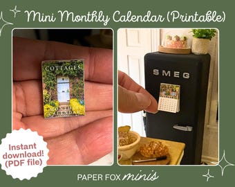 Miniatur Cottage Thema Kalender, Puppenhaus Diorama Decor (PDF Datei, Instant Download)