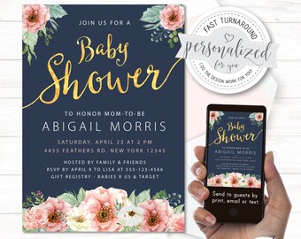 Boho Baby Shower Invitation, Floral Baby Shower Invitation, Baby Shower Invite, Gender Neutral, Digital invitation for print/email/text