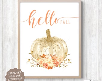 Hello Fall Sign, Fall Decor, Fall Printable, Thanksgiving Printable, Fall Farmhouse, Autumn Print, Hello Fall Printable, Thanksgiving Decor