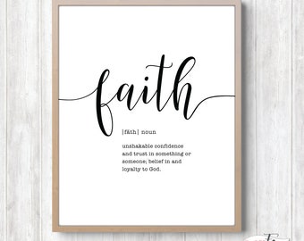 Faith Sign, Printable Wall Art, Scripture Wall Art, Farmhouse Decor, Farmhouse Printables, Farmhouse Wall Decor, Bible Quote Wall Decor