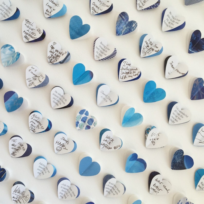 Wedding Guest Book Framed Wall Art Blue Wedding Guestbook Etsy UK