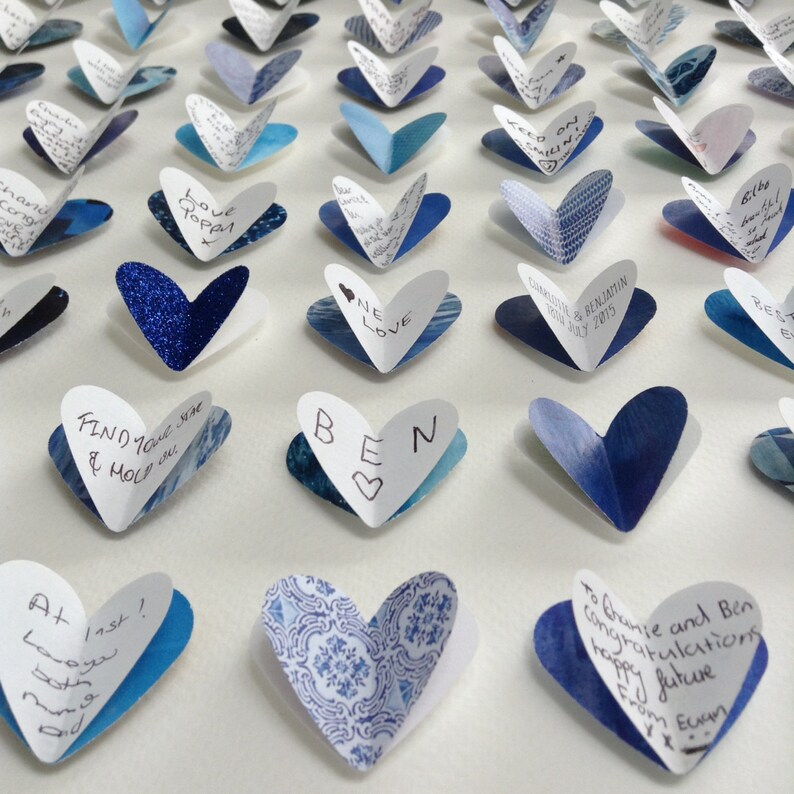 Wedding Guest Book Framed Wall Art Blue Wedding Guestbook Etsy UK