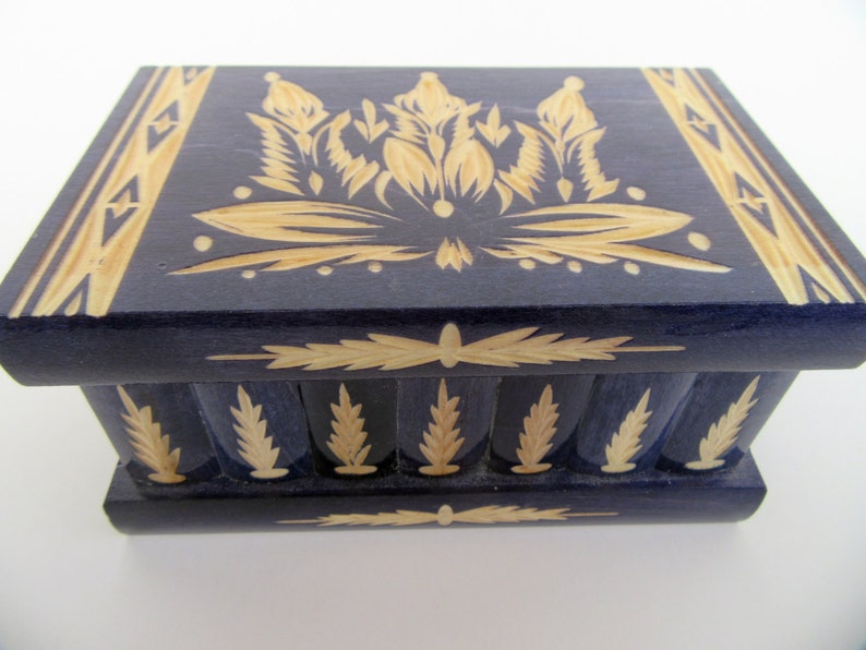 Jewelry box Purple Hungarian secret box puzzle box brain Etsy