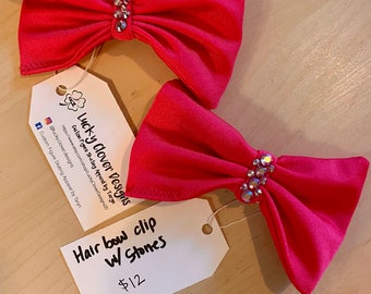 Strawberry Red Hairbow Clip