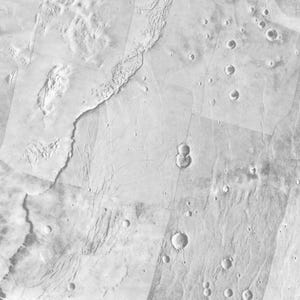 Marte - Fotomosaico controlado del Cuadrángulo Suroeste de las Lunas - Mapa antiguo - Mapa I-1306 del Servicio Geológico de Estados Unidos