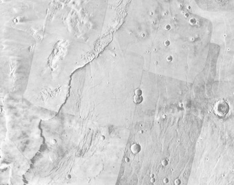 Vintage Mars Map: Lunae Palus Southwest Quadrangle Photomosaic