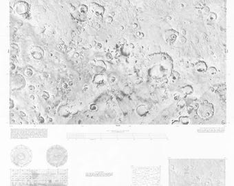 Vintage Mars Map: Sinus Sabaeus Quadrangle, US Geological Survey I-1377
