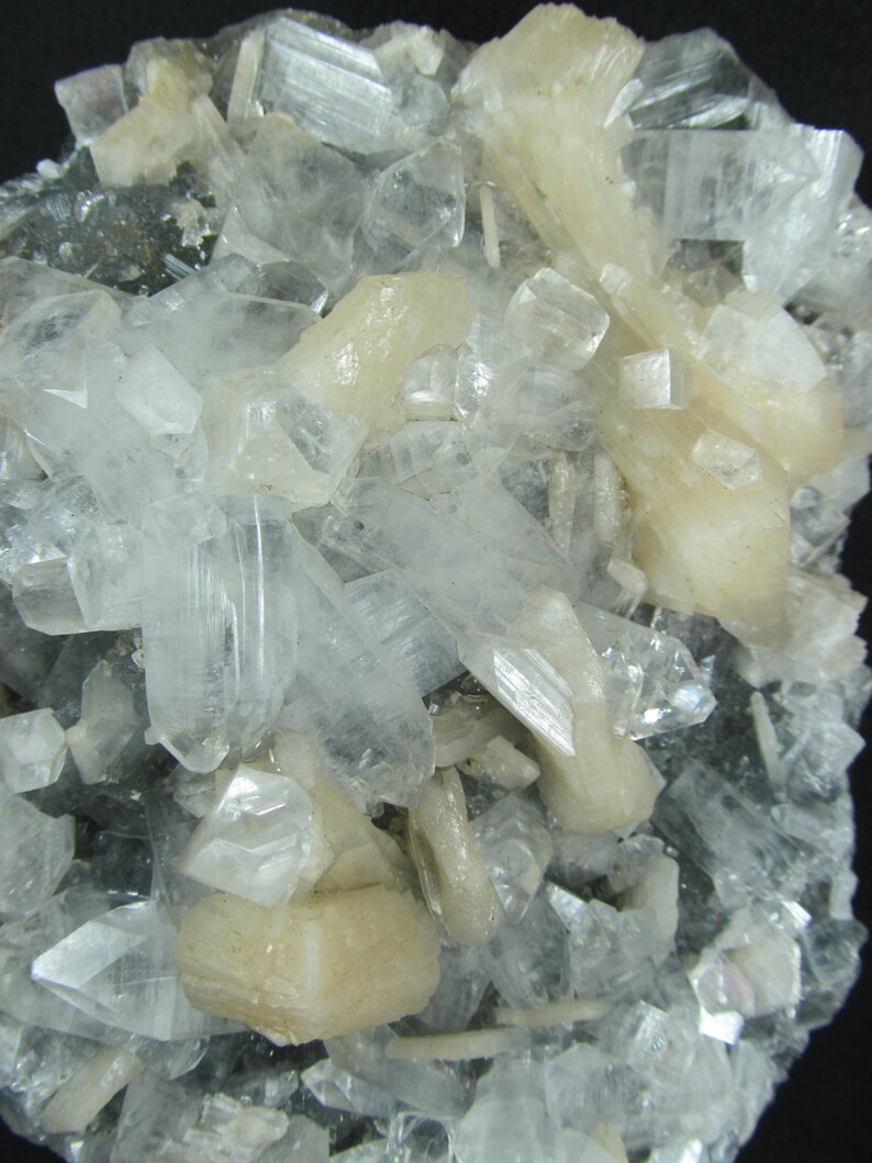 Apophyllite and Stilbite Jalagon India Cabinet Mineral Specimen Deccan Basalts