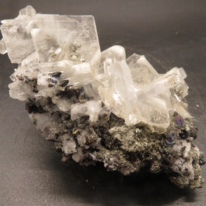 Blue Barite - Ouichane Mines, Beni Bour Ifreur Nador, Morocco - Miniature Mineral Specimen