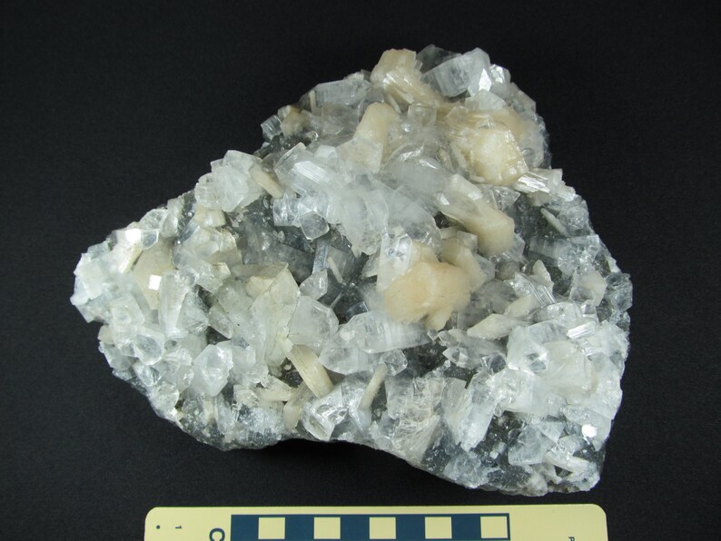 Apophyllite and Stilbite Jalagon India Cabinet Mineral Specimen Deccan Basalts