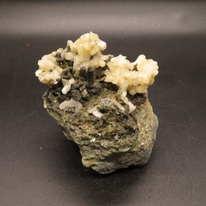 Prehnite, Epidote and Stilbite - Keyes, Mali - Miniture Mineral Specimen