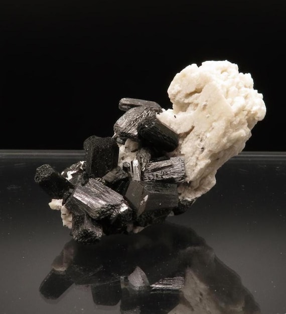 Schorl and Microcline - Erongo Mountains, Namibia - Miniature Mineral Specimen