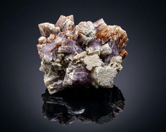 Purple Aragonite on Matrix - Valencia, Spain - Small Cabinet Mineral Specimen