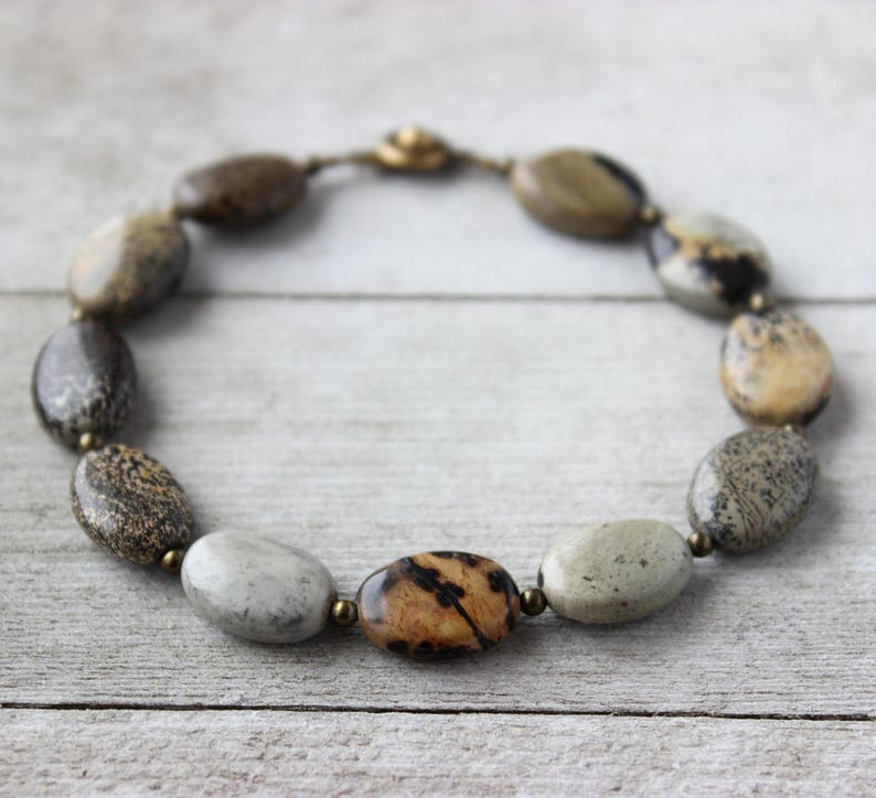 Mens Stone Bracelet Etsy