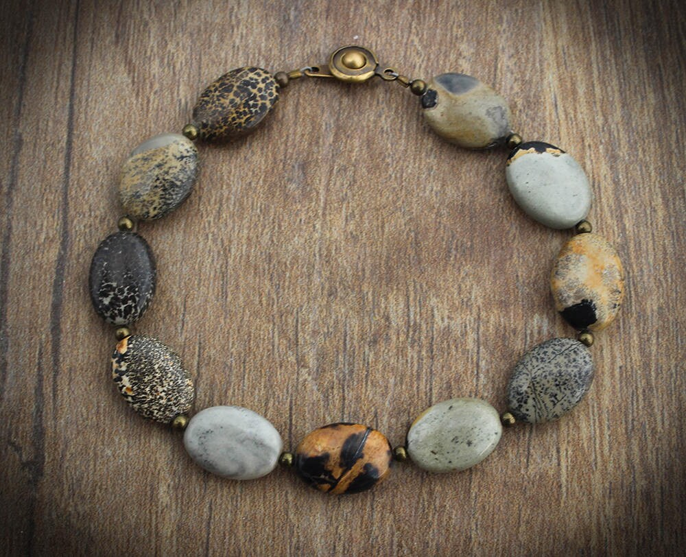 Mens Stone Bracelet Etsy