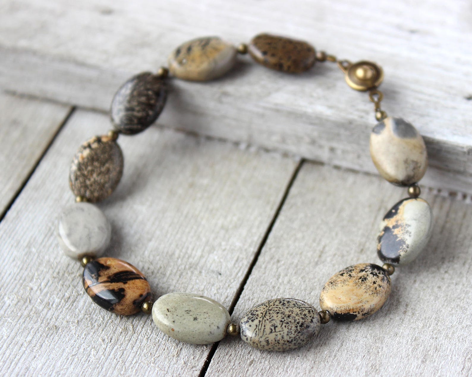 Mens Stone Bracelet Etsy