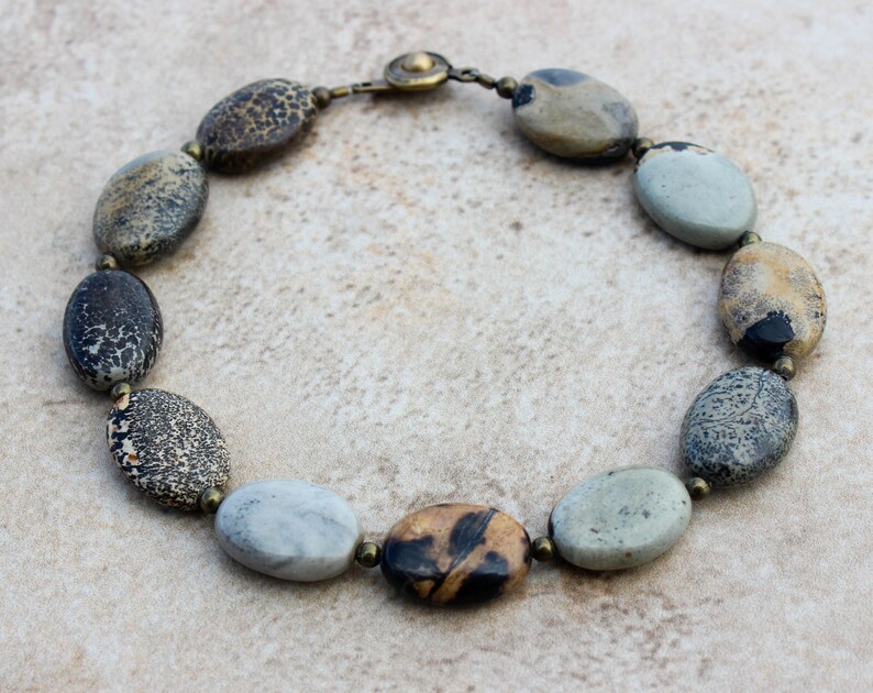 Mens Stone Bracelet Etsy