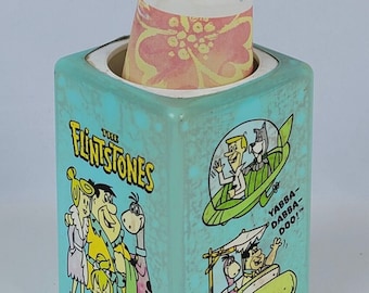 Vtg Hanna-Barbera Jetsons Picapiedra Dibujos animados Plástico Dixie Cup Holder Decor '90