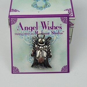 Angel Wishes by Madison Studios .925 Sterling Silver Pin/Pendant New on Card