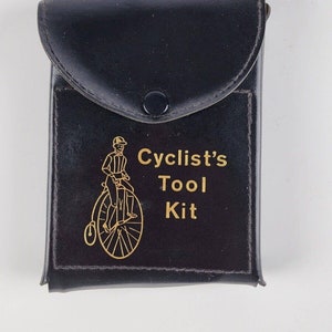 Vintage Original Bicycle Cyclists Repair Kit Tyres Compete Leather Case England