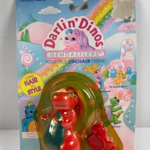 NOS Vintage 1992 Meritus Darlin Dinos Gemdazzlers Purple Dinosaur Barney KO