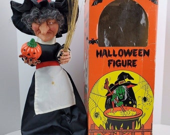 Vintage 1989 Sancho Halloween Witch Spooky Sounds w/ glowing eyes & pumpkin