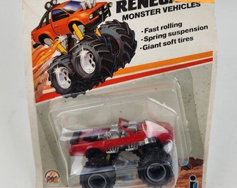 1986 Zee Toys Renegades Monster Truck Firebird Convertible 1:64 diecast Red Car