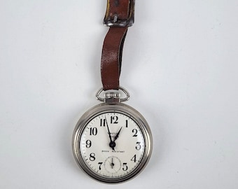 Vintage Westclox Scotty Pocket Watch Mechanical w/ Ingersoll Rand FOB