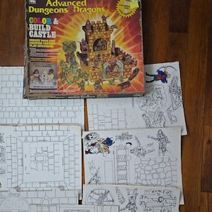 Rare 1983 Advanced Dungeons & Dragons Color and Build Castle Diorama Set ADandD