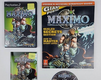 Maximo: Ghosts to Glory PS2 Complete w/ Strategy Guide & Giant Poster All Minty!