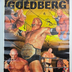 Vintage WCW Wrestling Goldberg Promotional Poster 19.5&quot; x 24&quot; -has wrinkles