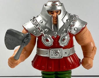 Ram Man Action Figure 1982 HeMan Masters of the Universe MOTU z toporem 100% kompletny